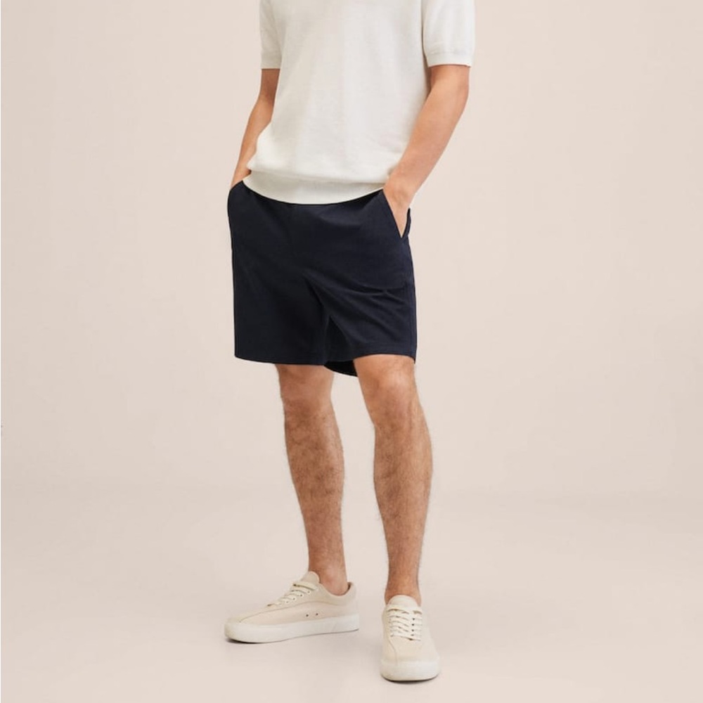 MANGO Drawstring Cotton Linen Bermuda short - NWT